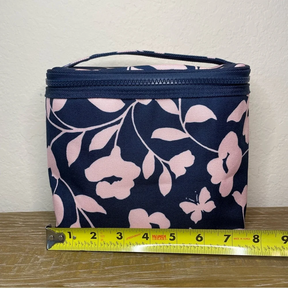 Kate Spade Garden Vine Lunch Tote Pink and Navy Blue